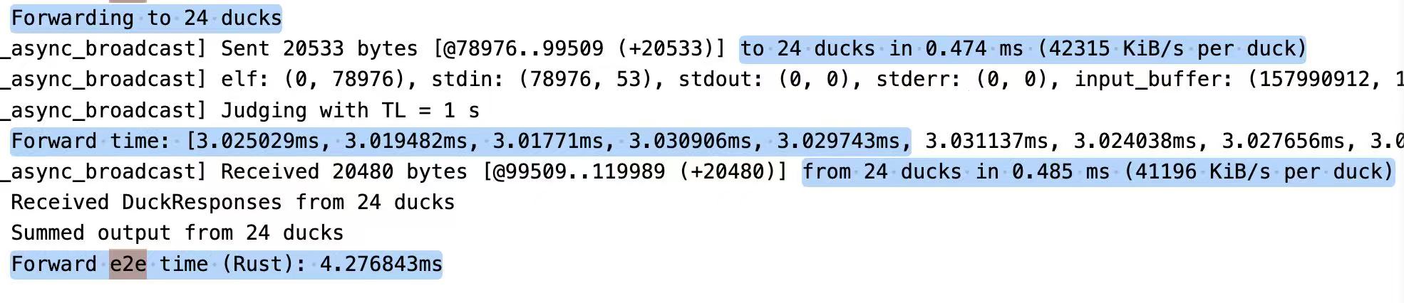 大 payload forward log